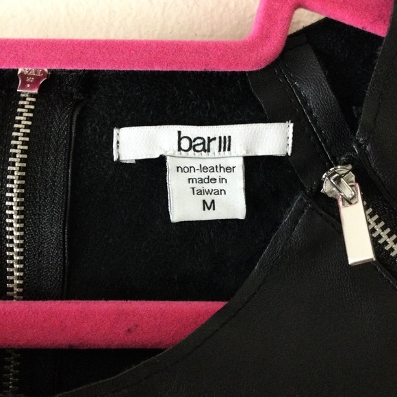 Bar III Dress Faux Black Leather Cap Sleeves Size M - Picture 6 of 6